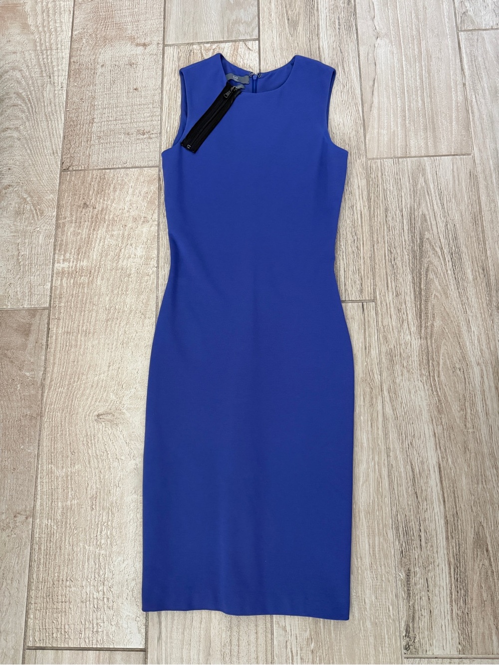 McQ Alexander McQueen Ultramarine Sleeveless Fitted Midi Dress IT 38